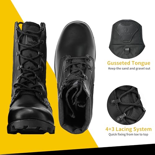 Wideway Men'S Military Jungle Combat Boots 8 Inch Lightweight Motorcycle Tactical Boots Police Army Boots thumb #4