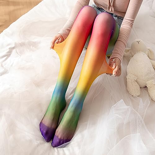 Image of Erinaco Women's Flower Pattern Sheer Footed Pantyhose Control Top Tights Stockings with Reinforced Toes