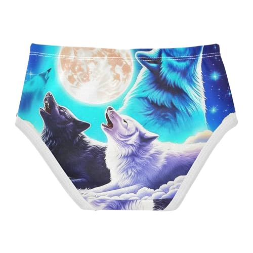 Galaxy Cool Wolf Blue Purple Toddler Girls Underwear 2t Cotton Panties for Girl Animals Undies Kids Briefs2
