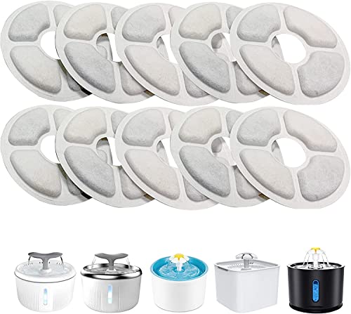 PewinGo Filtre Fontaine Eau Chat, Filtre de Fontaine Triple Action 12 PCS pour Remplacement de la Fontaine de Chat avec Résine échangeuse d'ions, Charbon Actif pour Fontaine à Eau 2-2.5L Cover