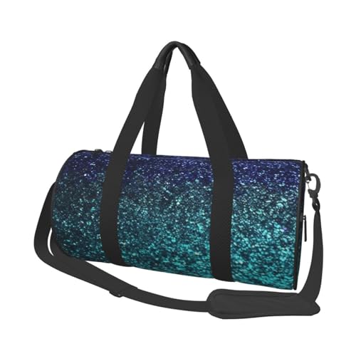 Sac de voyage en toile anti-encombrement | Grand sac de sport et yoga paillettes bleu