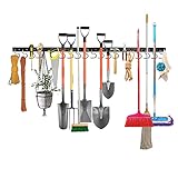 Honeyhouse Verstellbares Aufbewahrungssystem 48/64 Zoll, Garagenaufbewahrung, Gartengeräte-Halter, Gartenwerkzeug-Organizer, Wandhalterung, Werkzeug-Organizer, Garage Organizer