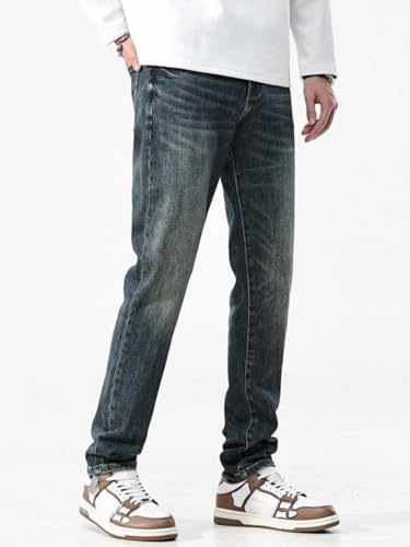 Jeans Pants Trouser Denim Summer Laundry Vintage Light Color Handsome Youth High Street Long Men4