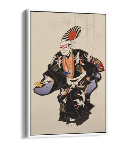 Toile Ichikawa Ennosuke Natori Shunsen estampe japonaise grand format encadrée