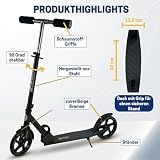 Best Sporting Big Wheel Roller | hulajnoga miejska – kółka PU 200 mm i łożyska kulkowe ABEC-7 – hulajnoga o regulowanej wysokości 86-96 cm, składana, od 8 lat