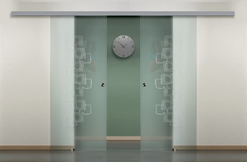 Binario porte in vetro scorrevole con mantovana in alluminio. Posibilità di aggancio sia a parete che a soffitto. Non dovrai acquistare nulla a parte!!