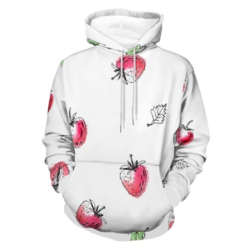 Sweatshirt pull hoodie fraise vêtement manches longues homme femme S