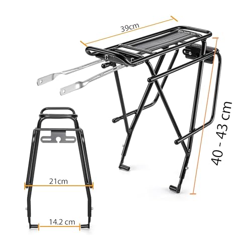 Kadacha Fahrradgepäckträger für 26–29' / 700C – verstellbar für Scheiben- & Felgenbremsen, 6061-T6 Aluminium, inkl. Reflektor, max. Traglast 27 kg, Touring Gepäckträger universell