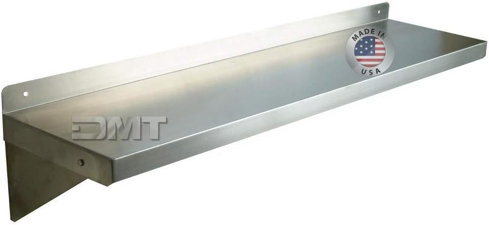 Wall Shelf. 48" X 6" Deep. Made in USA. 16 Gauge 304/L Stainless Steel. Heavy Duty.