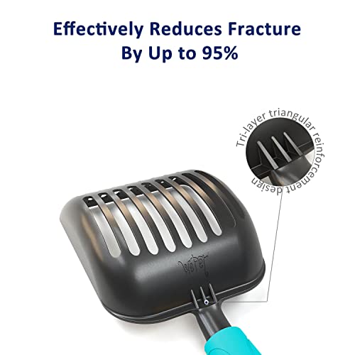 Wepet Cat Litter Scoop, Non Stick Plated Aluminum Alloy Sifter, Kitty Metal Scooper, Deep Shovel, Long Handle, Poop Sifting, Kitten Pooper Lifter, Coated Black Body With Handle #TOP5