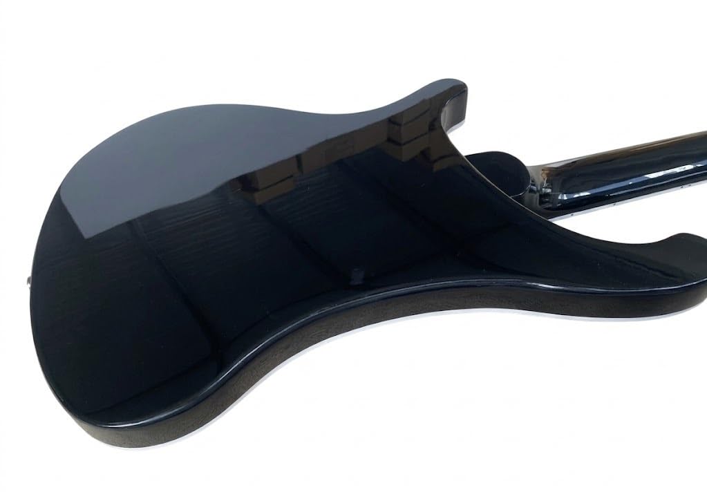 Basso elettrico Solid Body, stile tributo classico nero con doppi pickup, 4 corde full size for performance sul palco rock (Bajo Eléctrico)