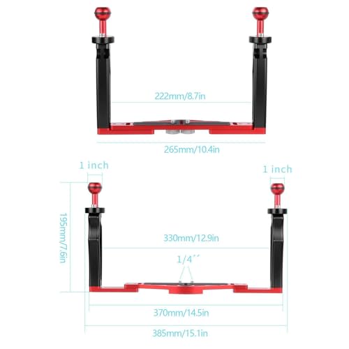 Trípode de cámara subacuática con mango vertical regulable de alta precisión 4