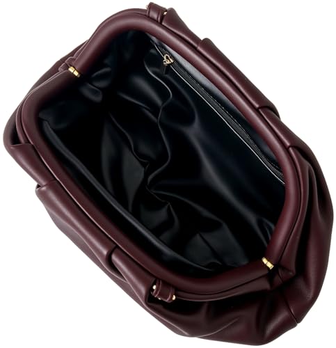 Image of Women's Woven Evening Bag Ruched Dumpling Clutch Purse Detachable Chain Crossbody Bag