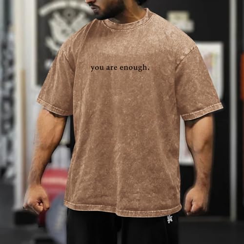 Image of Dear Person Behind Me Shirt You are Enough Tshirts for Men Oversized Inspirational Positive Tees Vintage Graphic Tops