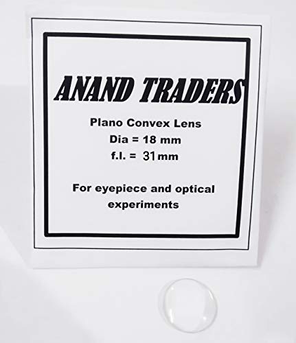 Image of 18mm plano convex lens with 31mm focal length for DIY telescope eyepiece experiment