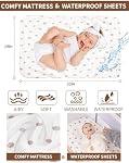 Baby Bassinet Bedside Sleeper - 3 in 1 Bassinets with Waterproof Sheets, Soft Mattress and Breathable Mesh, Adjustable Height Bedside Bassinet for Baby with Wheels, Storage Basket, Gray
