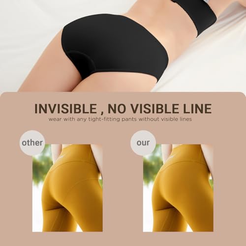 SAYCELI Womens Bikini Panties Seamless Underwear, Soft Stretch Cheekini Hipster Briefs 6 Pack