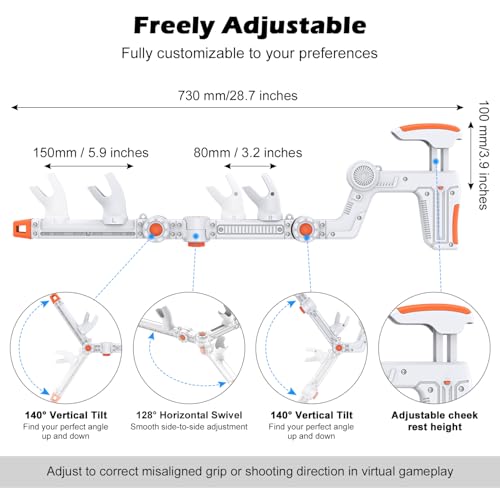 Image of VR Gunstock Compatible with Meta Quest 2 /3 /3S /Pro, Shoulder Straps Adjustable FPS Gaming Controller Accessories Quick Magnetic Attachment Cheek Pad Immersive VR Stock Rifle Gameplay