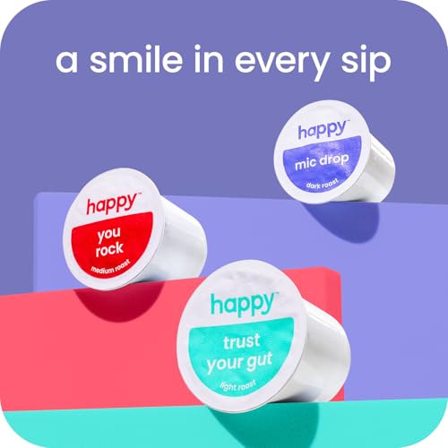 happy coffee dark roast coffee pods, 60 count, notes of cocoa & contentment, compatible with most K-cup brewers, rainforest alliance certified - Image 6