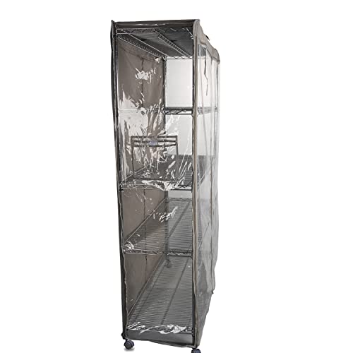 Ylovan Storage Shelf Cover Wire Rack Shelving Dust Protective, Fits Racks 48" Lx19''Dx72''H Three Side See Through Panel (Cover Only) #TOP4