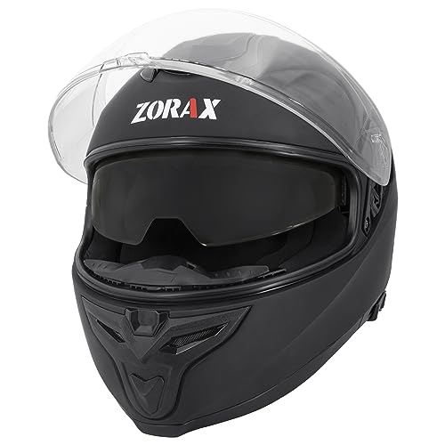 Zorax Matt Black L (59-60cm) Double Visor Full Face Motorbike...