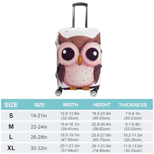 Cute Owl Printed Luggage Cover Protector, Fits 18-32 Inch Luggage2