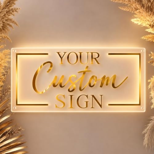 TONYLCSIGN Custom LED Logo Sign for Business - 3D Acrylic Backlit Signs Personalized Light Up Acrylic Logo Signage for Salon & Office