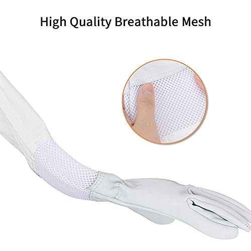 Kyowoll Bienenzucht Handschuhe - Imkerhandschuhe mit Ziegenleder mit Belüftetem Lange Ärmel Handgelenken,Bienenhaltung… – Bild 6