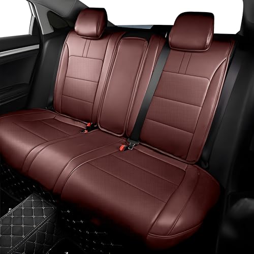 Image of AOMSAZTO Custom Fit Seat Covers for Honda Civic Hatchback 2022 2023 2024 Sport /LX &Hatchback Hybrid Sport 2025 Full Set Faux Leather Seats Cover Burgundy