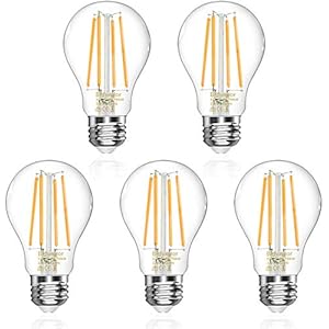 Befurglor E27 LED gloeilamp, 6 W vervangt 60 W gloeilamp, 750 lm, 2700 K warmwit, klassiek helder lampen, niet dimbaar, 5 stuks