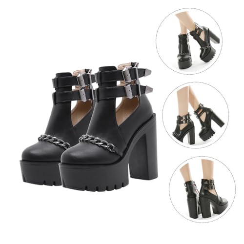 Bottines pour femmes talon haut imperméable avec chaîne - 4