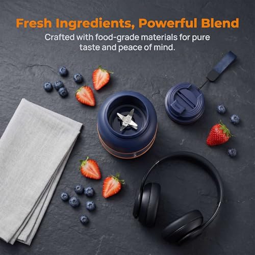 Image of Portable Wireless Juicer Cup, 1300ml USB Rechargeable Personal Blender with 38 Stainless Steel Blades, Cordless Portable Blender for Smoothies, Protein Shakes, Fruit Juice, Travel