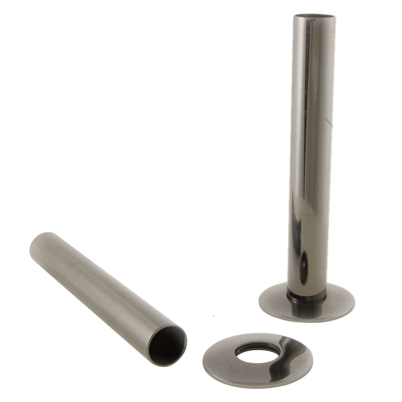 Nrg Black Nickel Radiator Pipe And Pipe Collars Sleeves 180Mm Pipes