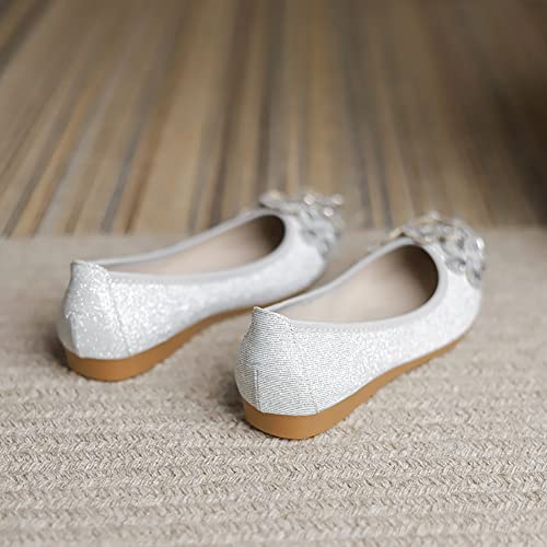 Unifizz Women's Ballet Flats Soft Pointed Toe Rhinestone Wedding Ballerina Shoes Foldable Sparkly Comfort Slip on Flat Shoes for Women3