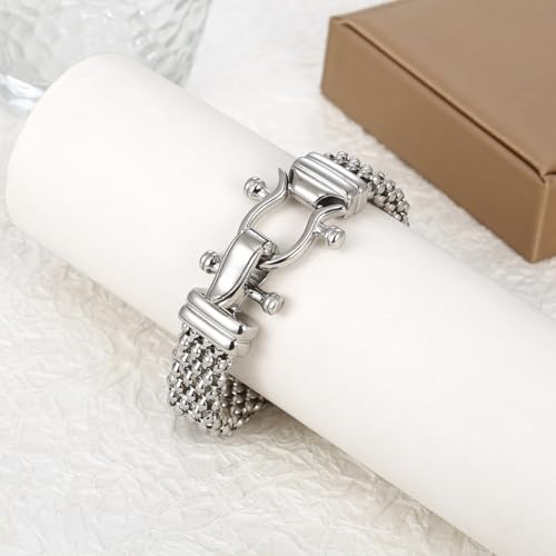 DEAROK 18K Gold Plated Popcorn Chain Bracelet for Women
