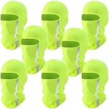 Blulu 8 Pcs Summer Balaclava Cooling Full Face Ski Mask Men Women with Reflective Strip(50-55cm,Fluorescent Green)