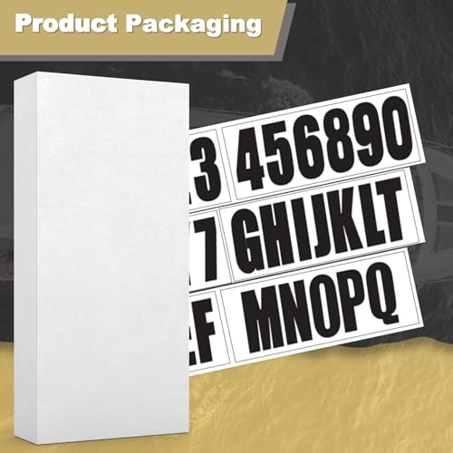 Image of 24 Sheets 3 Inch Black Self Adhesive Vinyl Letters Numbers Stickers | Fit Boat Identification Number Hull Decoration Decor