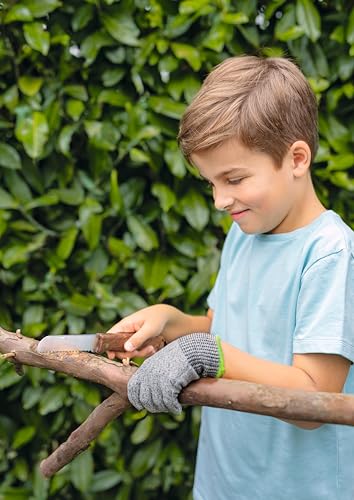 moses. Expedition Natur Klappbare Handsäge, Kindersäge mit Holzgriff, Fingerschutz & abgerundete Spitzen, Klinge aus rostfreiem Edelstahl, Outdoor-Werkzeug für Kinder, Silber