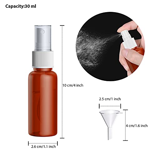 12 pcs Flacon Vaporisateur Ambré, 30ml Bouteille Spray Plastique Vide Avec Pulverisateur de Brouillard Fine, Vaporisateurs Cosmétiques - Image 4