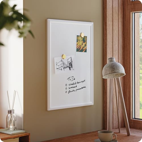 U Brands Farmhouse Magnetic Dry Erase Board White Board, 24" x 18", White Wood Style Frame, Includes 2 Magnets - Thumbnail 5