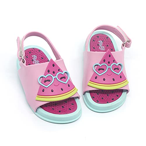 Sandália Plugt Mini Bizz Melancia Azul Claro/Rosa - 19/20