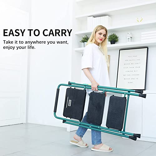 3 Step Ladder, Rikade Folding Step Stool, Step Stool With Wide Anti-Slip Pedal, Lightweight, Portable Folding Step Ladder With Handgrip, Multi-Use Steel Ladder For Household And Office #TOP3