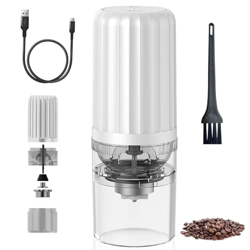Image of DUNGRANI Portable Electric Coffee Grinder Spice & Coffee Bean Grinder Stainless Steel 4 Blade Mixer Grinder for Masala & Herb Push Button Control Durable Grinding Machine for Dry Item (Design-1)