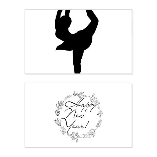 Tarjeta de Año Nuevo de patinaje invernal para enviar mensajes de bendición