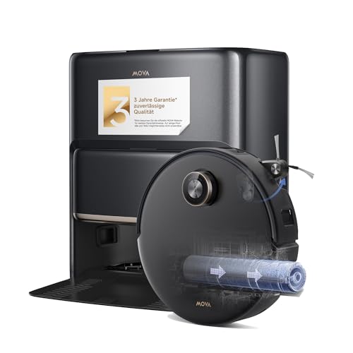 Mova Z60 Ultra Roller Complete Saugroboter mit Wischfunktion 28.000 Pa, LiftPro-Gehäuse, 8 cm Hindernisse, DToF+Dual Laser+RGB/LED-Hindernisvermeidung, AutoShield für Teppich, MaxiReach Mopp & Bürste