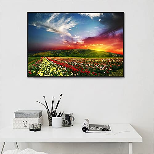 Fleurs colorées 60x120cm peinture diamant 5d complet - 2