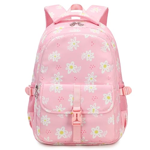 TCYIN Rucksack Schule Teenager Mädchen Schulrucksack Floral Schulranzen Damen Laptop Backpack Leichtgewicht Schultasche für Reise Sport