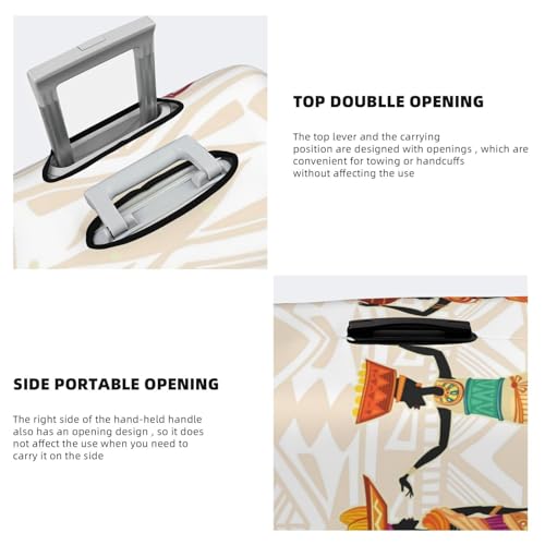 Beautiful Black African Woman In Ethnic Dress Luggage Cover Washable Elasticated Luggage Covers for Suitcase TSA Approved Stylish Scratch Resistant Luggage Case Protector4