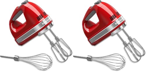 Image of KitchenAid 7 Speed Hand Mixer, KHM7210, Empire Red (Pack of 2)