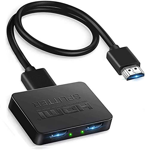 Splitter HDMI 1 en 2 Sorties, Sépartiteur HDMI 4K pour Deux Moniteurs, Répartiteur HDMI Switch Prise en Charge de 4K 3D 1080P, pour Xbox, PS4, PS3, DVD, HDTV, Blu-Ray Lecteur
